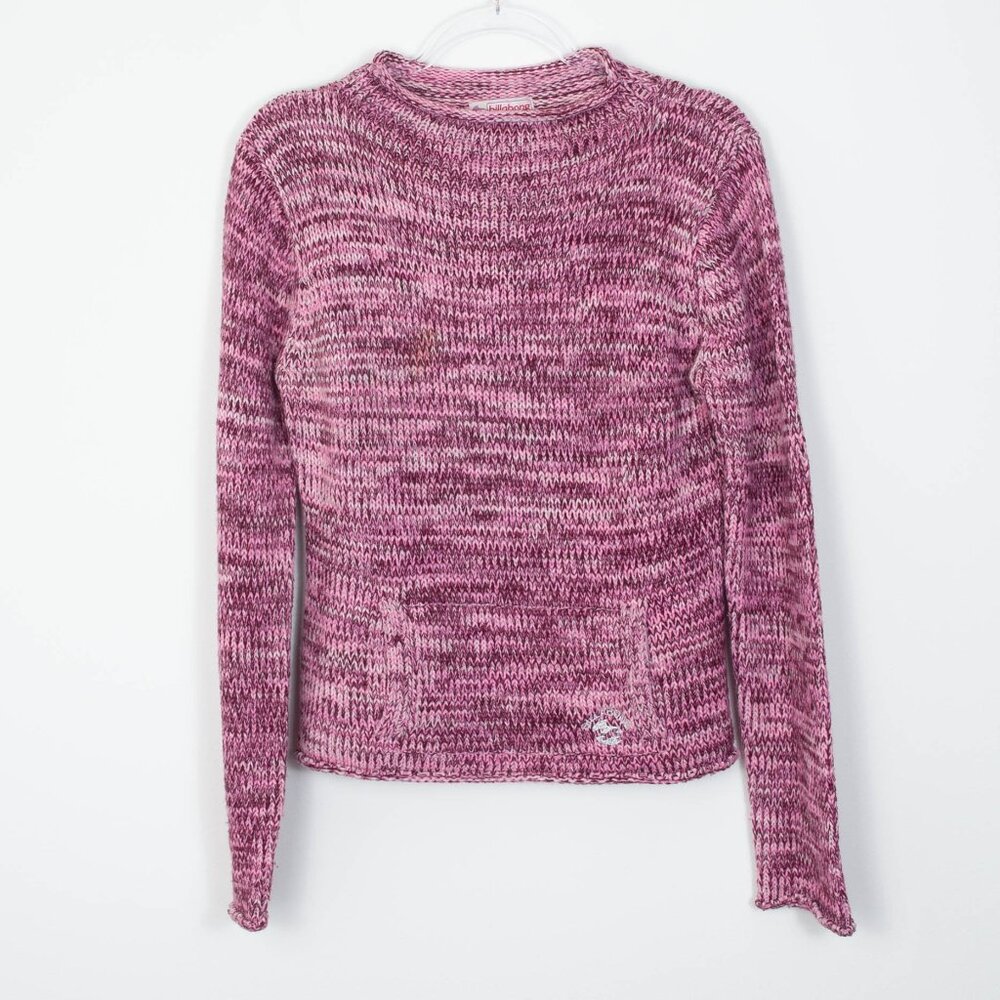 Billabong Womens Wool Blend Pullover Knit Sweater Pink Size XL Mock Neck Y2K